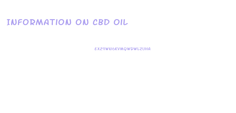 Information On Cbd Oil