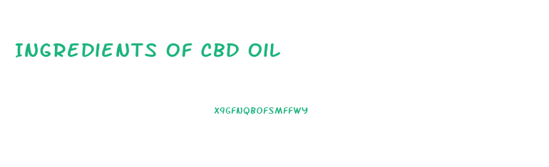 Ingredients Of Cbd Oil