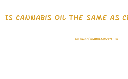 Is Cannabis Oil The Same As Cbd