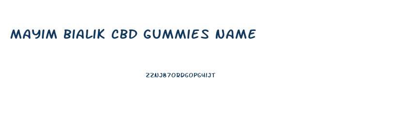 Mayim Bialik Cbd Gummies Name