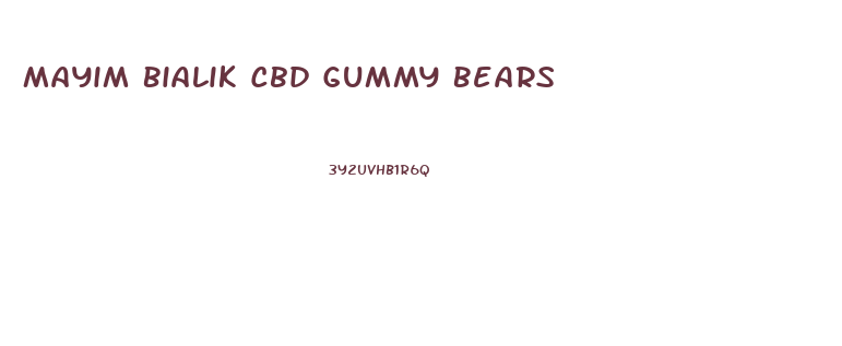Mayim Bialik Cbd Gummy Bears