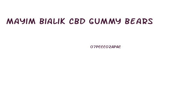 Mayim Bialik Cbd Gummy Bears