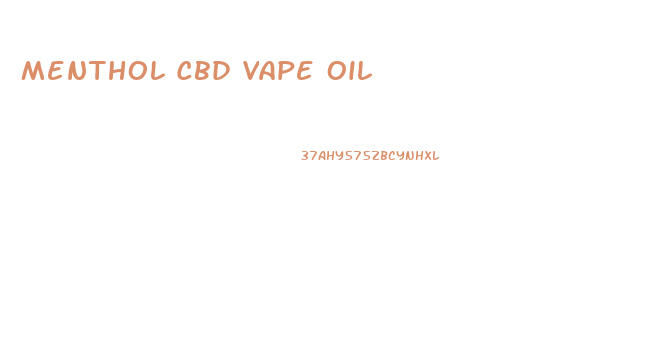 Menthol Cbd Vape Oil
