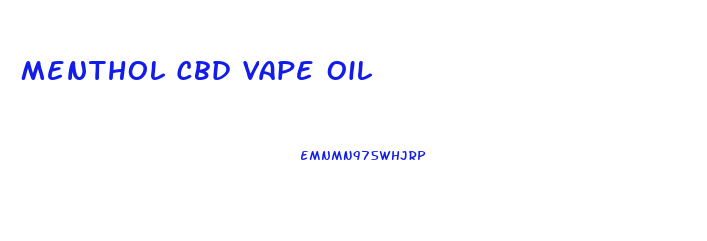 Menthol Cbd Vape Oil