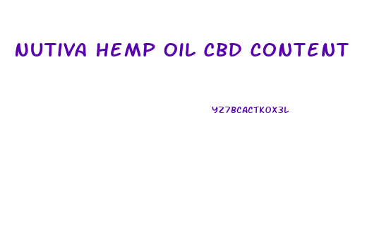 Nutiva Hemp Oil Cbd Content