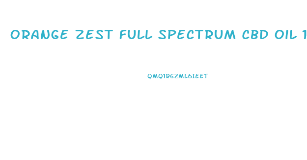 Orange Zest Full Spectrum Cbd Oil 1000mg