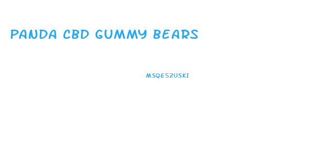 Panda Cbd Gummy Bears