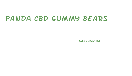 Panda Cbd Gummy Bears
