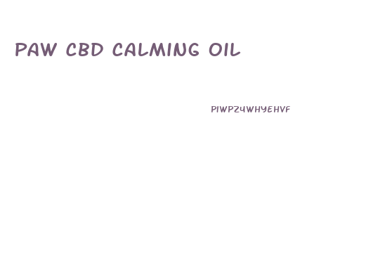 Paw Cbd Calming Oil
