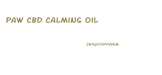 Paw Cbd Calming Oil