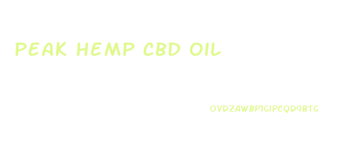 Peak Hemp Cbd Oil