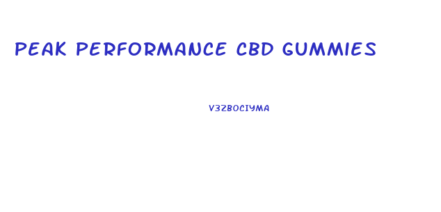 Peak Performance Cbd Gummies