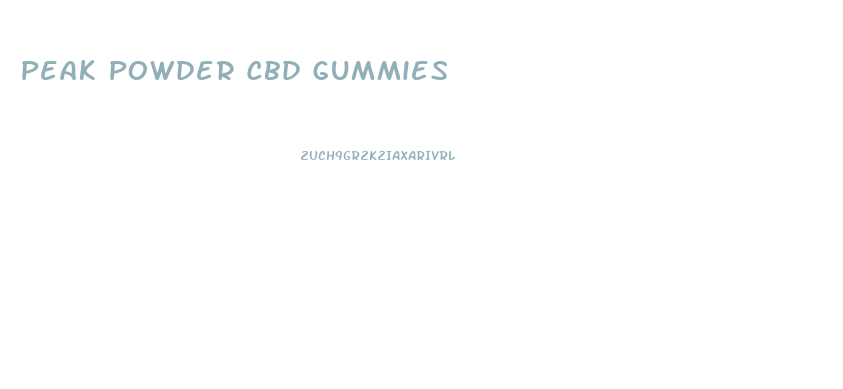 Peak Powder Cbd Gummies