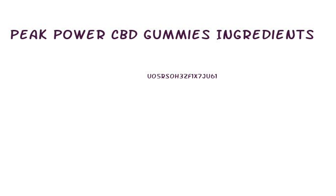 Peak Power Cbd Gummies Ingredients
