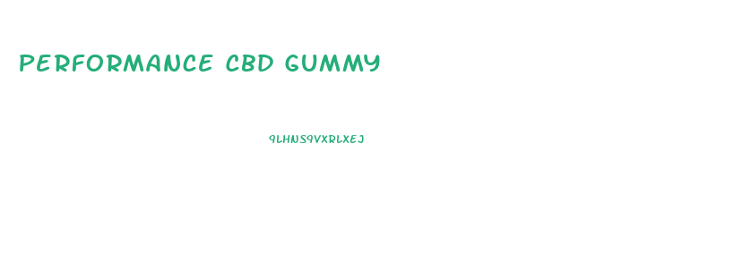 Performance Cbd Gummy