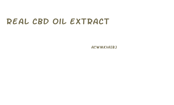 Real Cbd Oil Extract