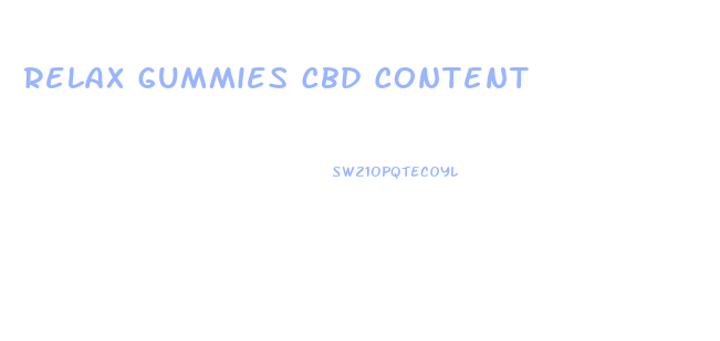 Relax Gummies Cbd Content