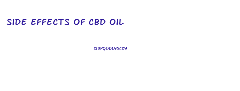 Side Effects Of Cbd Oil