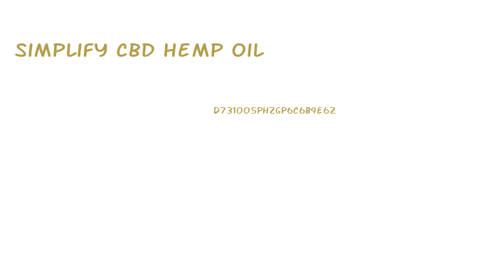 Simplify Cbd Hemp Oil