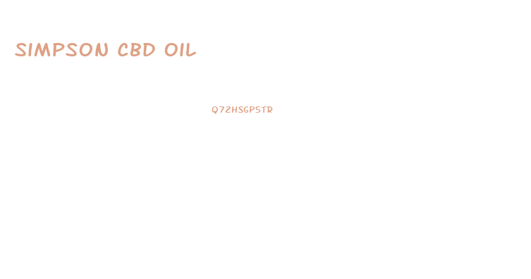 Simpson Cbd Oil
