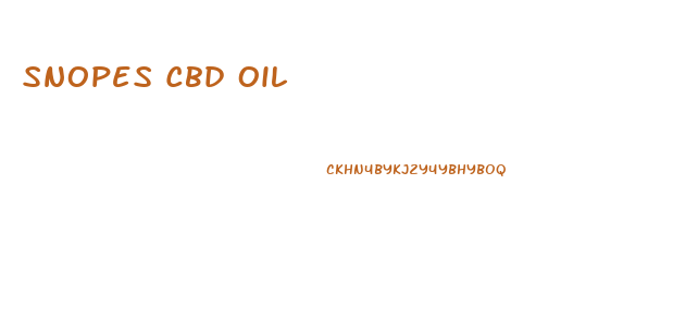 Snopes Cbd Oil