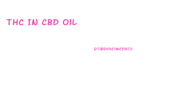 Thc In Cbd Oil