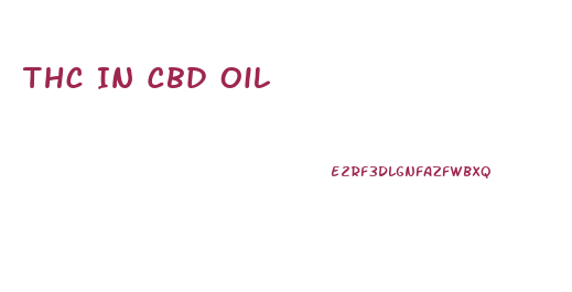 Thc In Cbd Oil