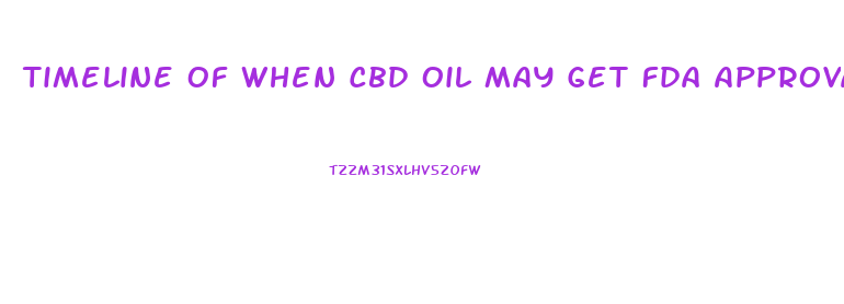 Timeline Of When Cbd Oil May Get Fda Approval