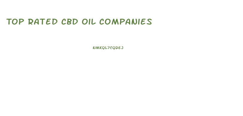 Top Rated Cbd Oil Companies
