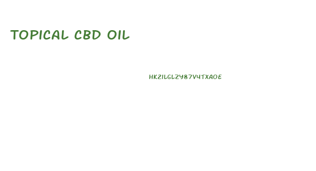 Topical Cbd Oil