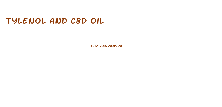 Tylenol And Cbd Oil