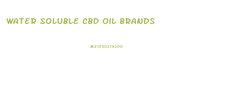 Water Soluble Cbd Oil Brands