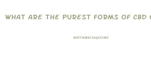 What Are The Purest Forms Of Cbd Oil