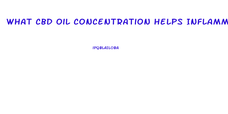 What Cbd Oil Concentration Helps Inflammation