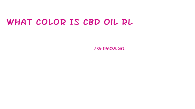 What Color Is Cbd Oil Rl