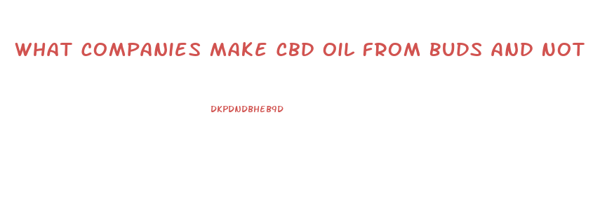 What Companies Make Cbd Oil From Buds And Not Hemp Seed