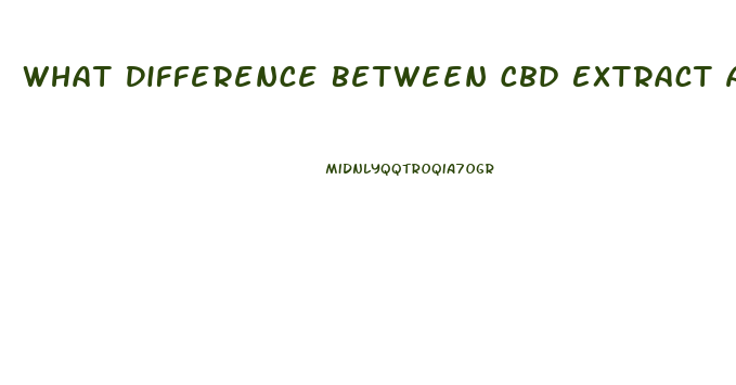 What Difference Between Cbd Extract And Cbd Oil