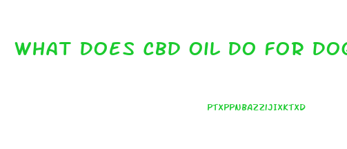 What Does Cbd Oil Do For Dog