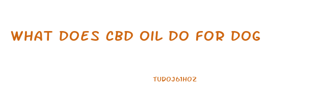 What Does Cbd Oil Do For Dog