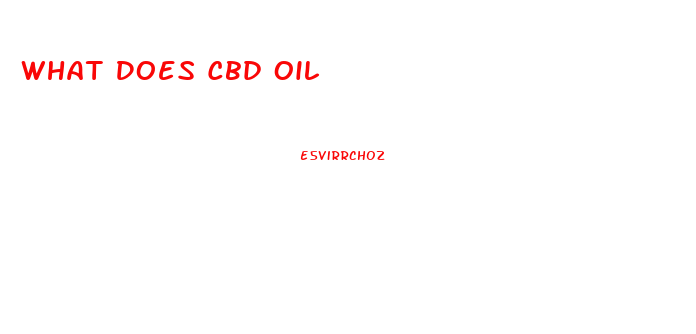 What Does Cbd Oil