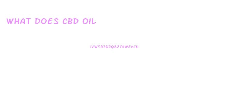 What Does Cbd Oil