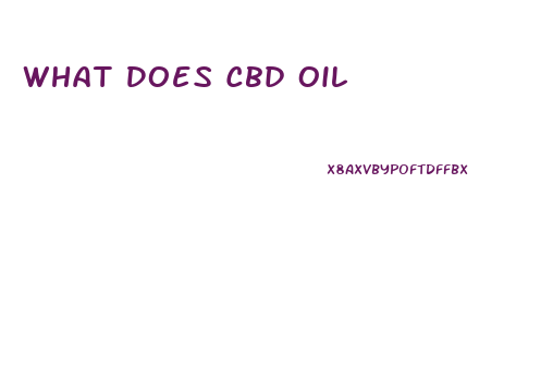 What Does Cbd Oil