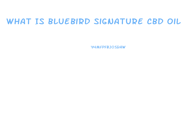 What Is Bluebird Signature Cbd Oil Good For