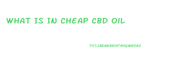 What Is In Cheap Cbd Oil