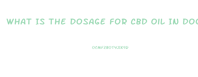 What Is The Dosage For Cbd Oil In Dogs