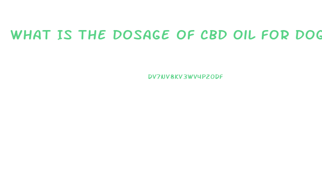 What Is The Dosage Of Cbd Oil For Dogs