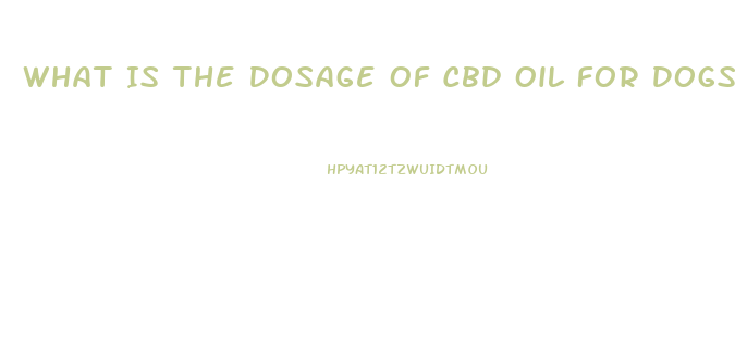 What Is The Dosage Of Cbd Oil For Dogs