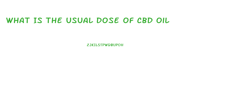 What Is The Usual Dose Of Cbd Oil