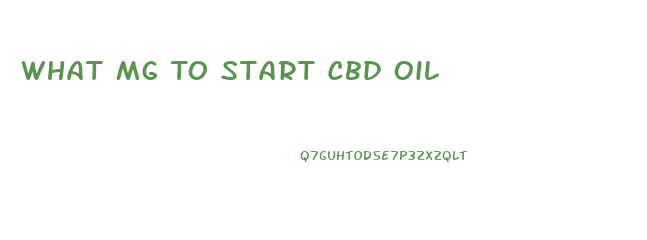 What Mg To Start Cbd Oil