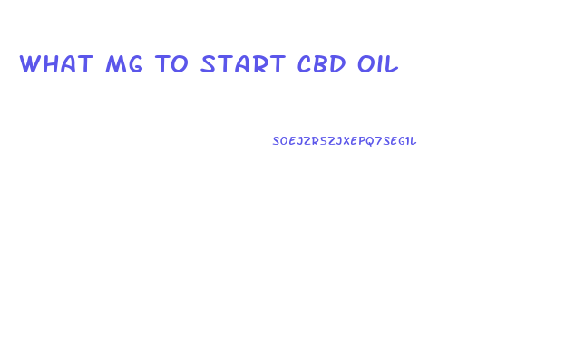 What Mg To Start Cbd Oil